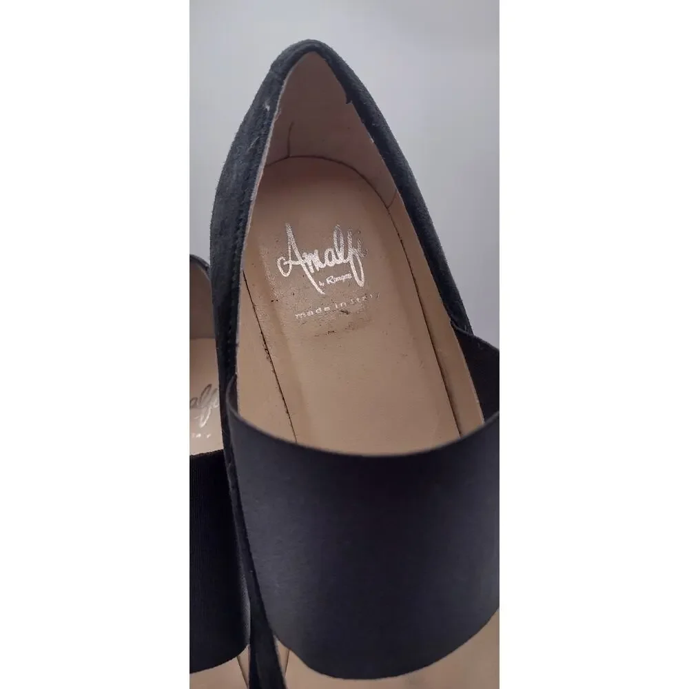 Amalfi by Rangoni Black Suede pumps with ballet band Size 10M - Picture 8 of 12